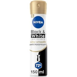 nivea antiperspirant spray for women 72h protection black white invisible silky smooth shaving 150m 99.97